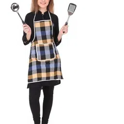 revexo Set of 2 Checked Aprons with Patch Pocket image 3