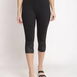 jinfo Women Pack of 2 Cotton Lycra Net Capri image 3