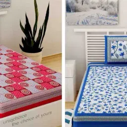 uniqchoice Pack of 2 Printed Single Bedsheets with Pillow Covers image 3