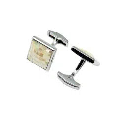 the tie hub Men Square Shaped Stone-Studded Cufflinks image 3
