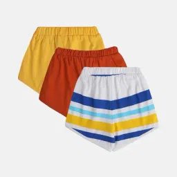 miniklub Boys Pack of 3 Striped Cotton Shorts image 3