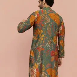 kisah Men Floral Regular Fit Long Kurta image 3