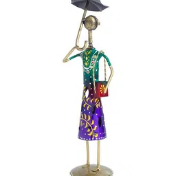 arus Hand-Painted Lady with Umbrella Showpiece image 3
