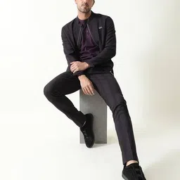 rare rabbit Striped Slim Fit Flat-Front Trousers image 3