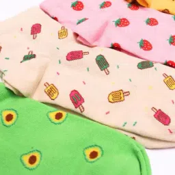 thela gaadi Women Pack of 4 Printed Ankle-Length Socks image 3