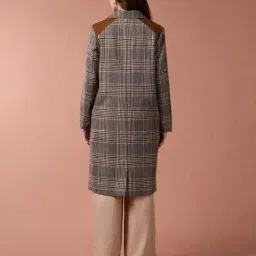 u.s. polo assn. Women Checked Regular Fit Single Breasted Overcoat image 3