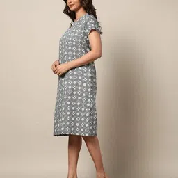 indie picks Sanganer Handblock Print Cotton Dress image 3