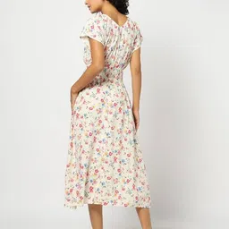 gap Women Floral Print V-Neck Fit & Flare Dress image 3