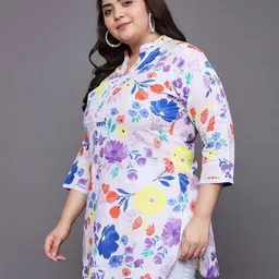 tissu Women Floral Print Straight Kurti  image 3