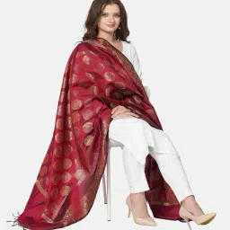muffly Women Floral Dupatta with Tassels image 3