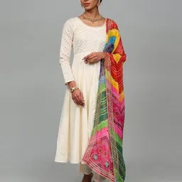 exotic india Women Stripes Georgette Dupatta image 3