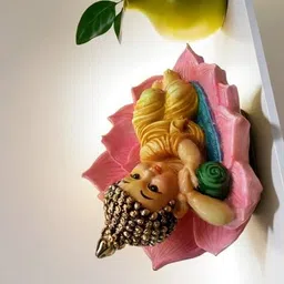 nayra handicrafts Decorative Lotus Monk Showpiece image 3