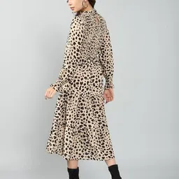 Shein CasualBishop Sleeves Tiered Layered Hem Smocked Dress image 3