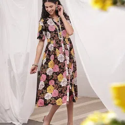 zelena Women Printed A-Line Dress image 3