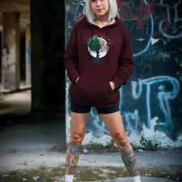 togs & terre Women Printed Regular Fit Hoodie image 3