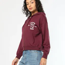 buda jeans co Typographic Print Oversized Zip-Front Sweatshirt image 3