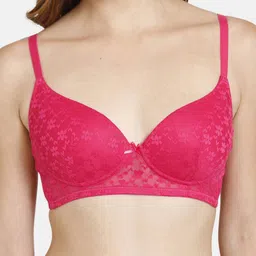 rosaline Padded Non-Wired Medium Coverage Lace Bra image 4