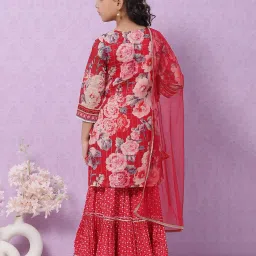 biba Floral Print Kurta Suit Set image 4