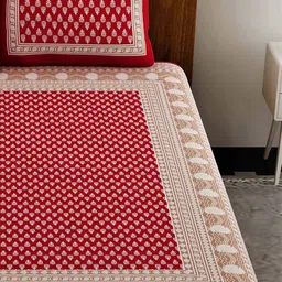 uniqchoice Printed Cotton Double Bedsheet with Pillow Covers image 4