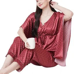 sweet dreams Polka-Dot Print Woven Top & Pyjamas Set image 4