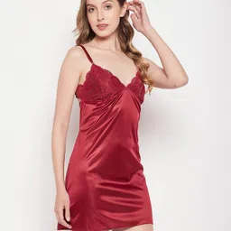 clovia Satin Strappy Babydoll image 4