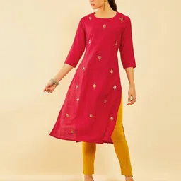 soch Women Embellished Straight Kurta image 4