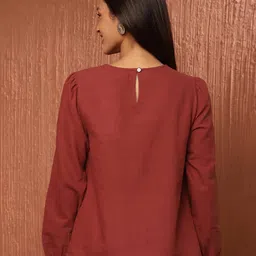 fabindia Women Embroidered Regular Fit Top image 4