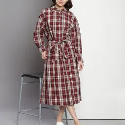 tommy hilfiger Tartan CO Midi Shirt Dress image 4