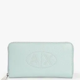 armani exchange Textured Zip-Around Wallet with Studded Logo-picture-53