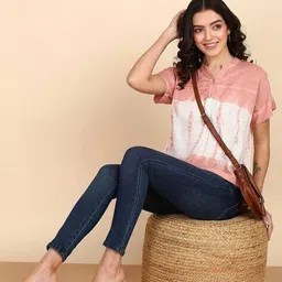indie picks Tie & Dye Print Regular Fit Top image 4