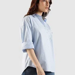 tommy hilfiger Striped Relaxed Fit Cotton Shirt image 4