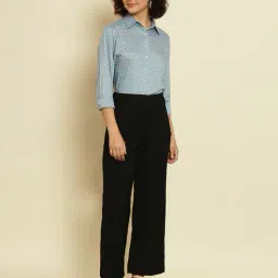 buda jeans co Women Micro Print Relaxed Fit Shirt image 4