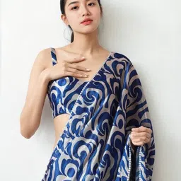 griva designer Women Printed Chinon Saree image 4