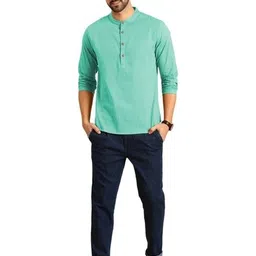apektra Pack of 2 Men Mandarin-Collar Slim Fit Kurtas image 4