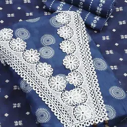 biba Women Embroidered 3-Piece Unstitched Dress Material image 4