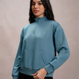 tokyo talkies Women Regular Fit Sweatshirt with Kangaroo Pocket image 4