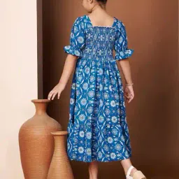 zwerlon x ag Girls Floral Print Square-Neck Fit & Flare Dress image 4