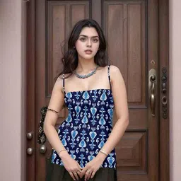 aahwan x ag Women Ikat Print Slim Fit Top image 4