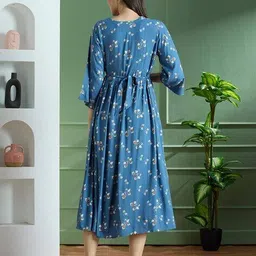 nightspree Women Floral Print Maternity Fit & Flare Dress image 4