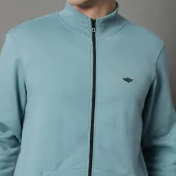 alpha tribe Men Regular Fit Zip-Front Sweatshirt  image 4