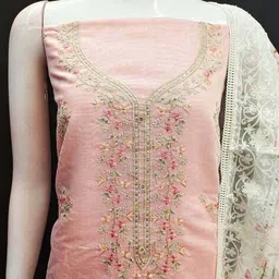 svaraa Women Floral Embroidered Unstitched Dress Material image 4