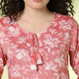 acai Women Floral Print Straight Kurta image 4