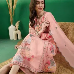 nyrika Women Embroidered Straight Kurta Suit Set image 4