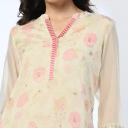 avaasa set Women Floral Print Straight Kurta with Palazzos image 4