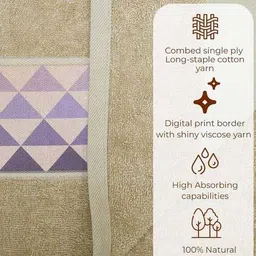 rangoli Set of 3 Geometric Print Cotton Bath Towels image 4