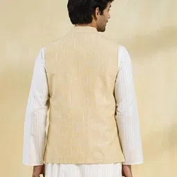 fabindia Men Regular Fit Nehru Jacket image 4