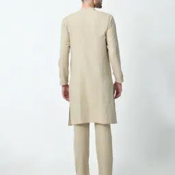ambi Men Regular Fit Long Kurta with Mandarin Collar image 4