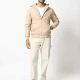 rare rabbit Men Regular Fit Hooded Jacket with Zip-Front Closure image 4