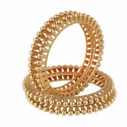 adwitiya Women Gold-Plated Pearl-Studded Bangles image 4