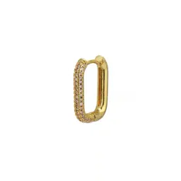 carlton london Women Gold-Plated Stone-Studded Hoop Earrings image 4
